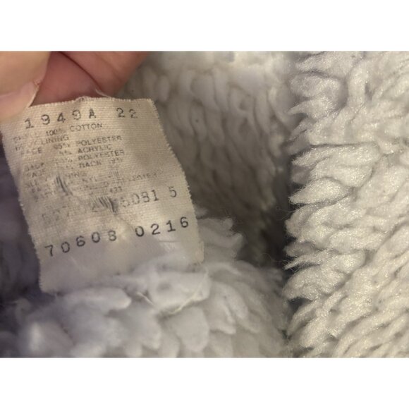 VTG 80's Levi's Denim Jacket Made USA Mens Sz 44 Blue Sherpa Lined Button Front - Picture 4 of 10